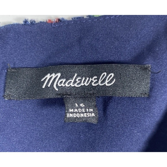Madewell Sugar Dot Flutter Sleeves V-neck Dress Women's Size 16 Navy‎ Blue - Picture 3 of 6